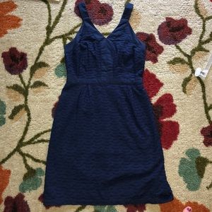 Navy Eyelet Dress